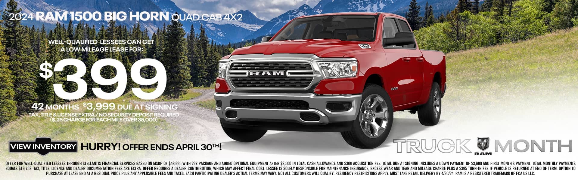 2024 RAM 1500 Lease Special